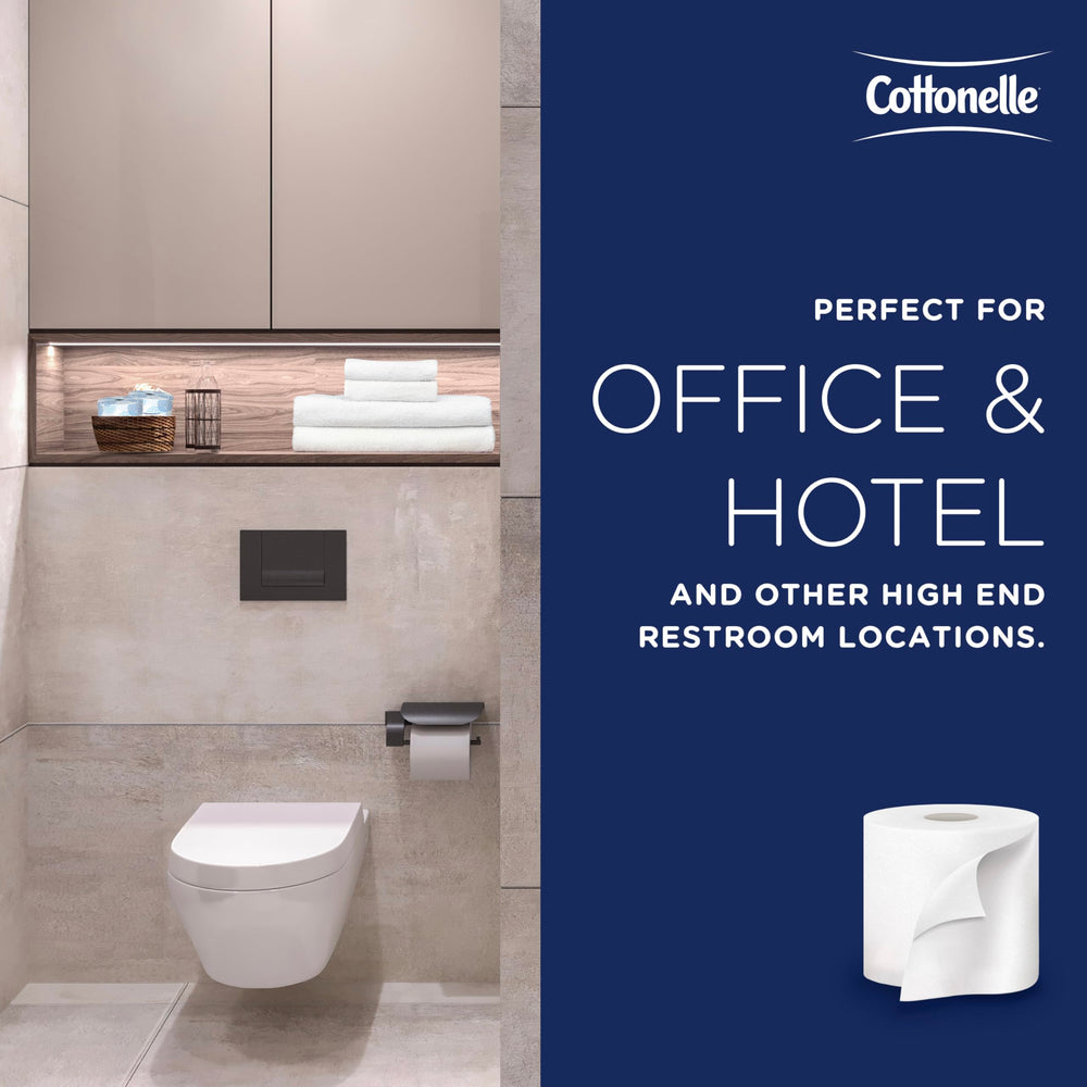 Cottonelle Professional roll displayed in a hotel bathroom for upscale guest experience