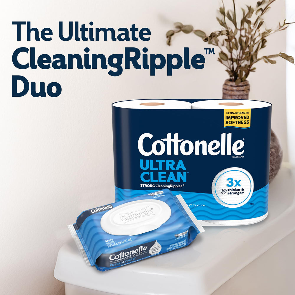 Cottonelle being used for confident cleaning with textured ripples