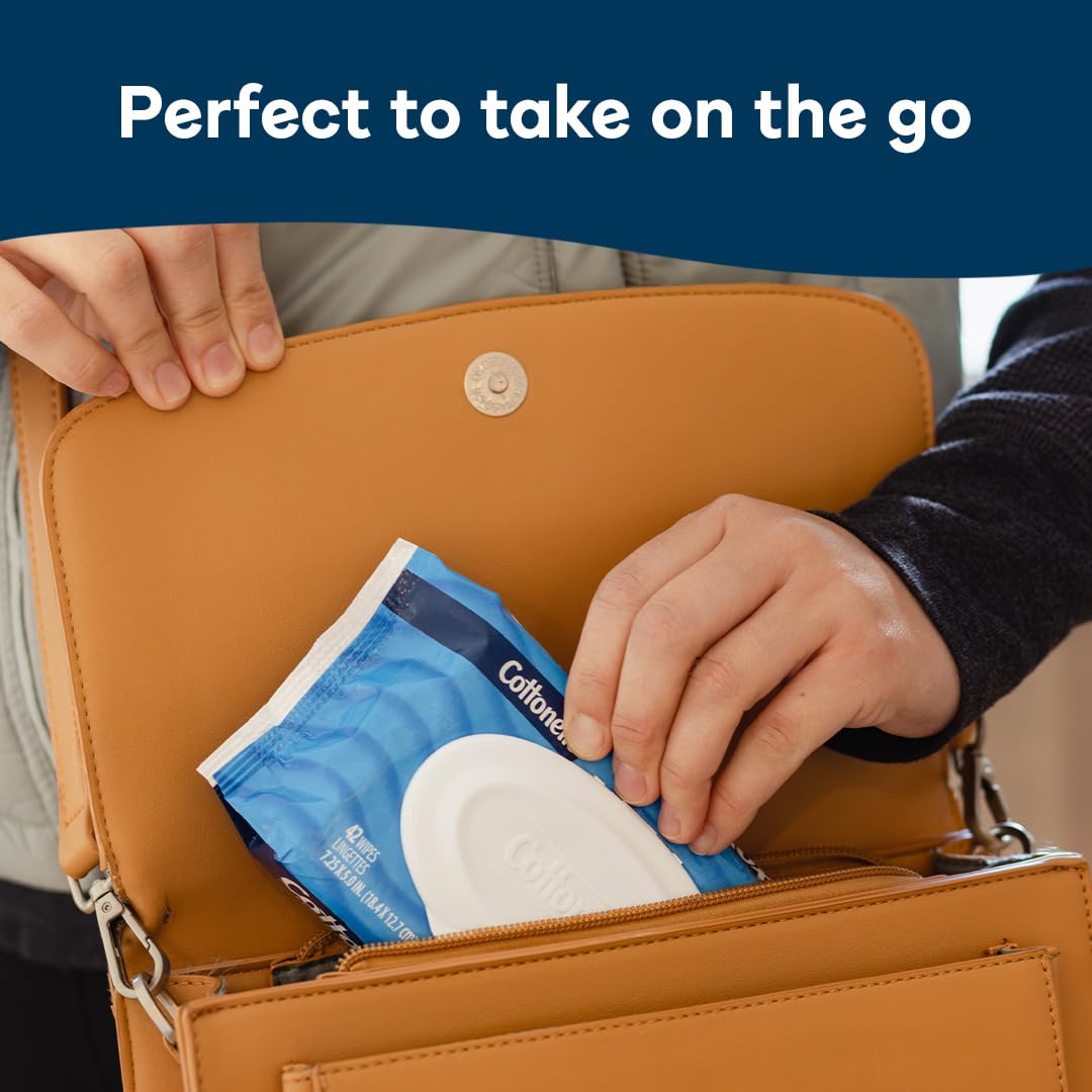 Cottonelle pack beside toilet paper roll showing size and stocking convenience