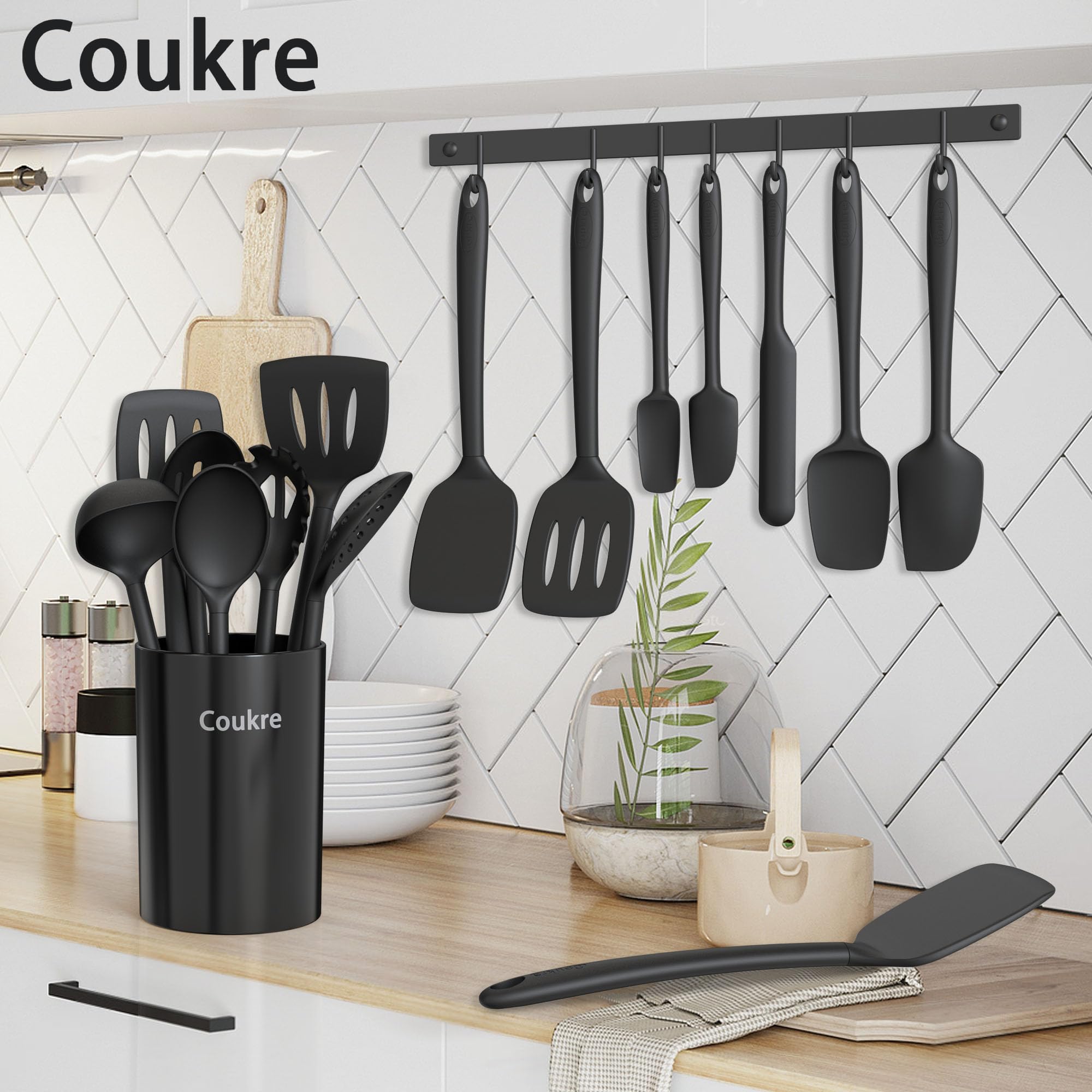 Coukre utensils in dishwasher basket demonstrating simple, hygienic cleaning