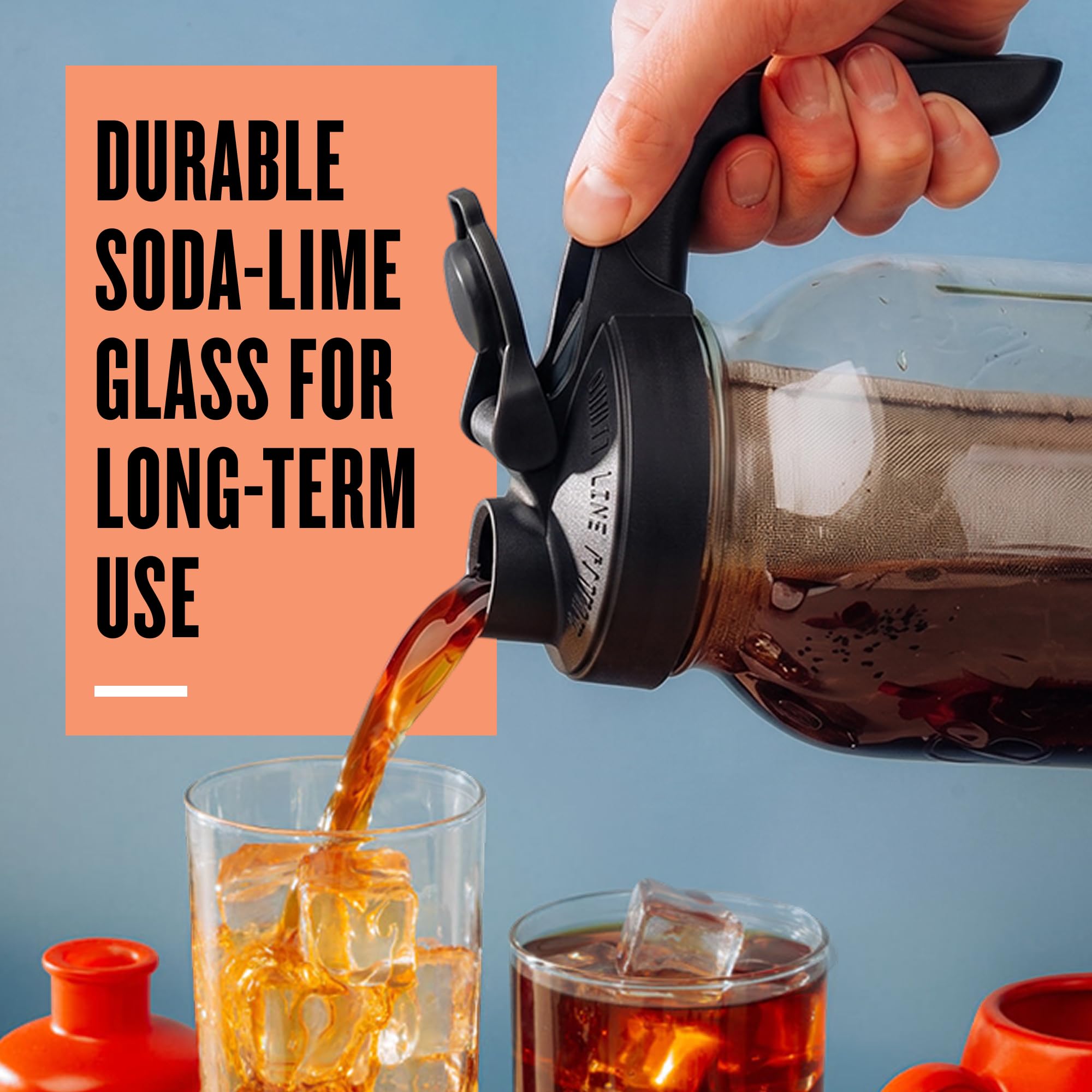 County Line Kitchen pitcher filled with cold brew concentrate, clear flavor preservation