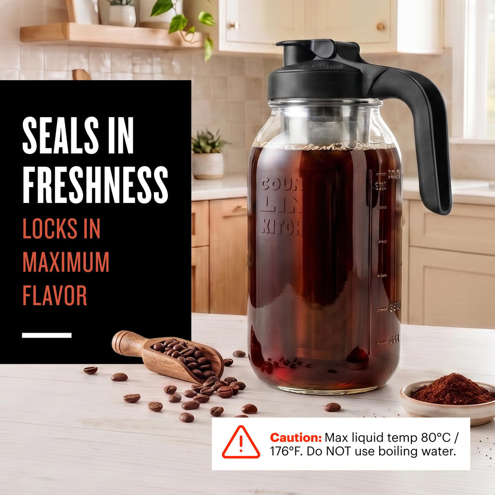 County Line Kitchen leak-proof lid with flip-cap spout, prevents spills