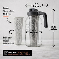 County Line Kitchen close-up stainless steel mesh filter, ensures grit-free brew