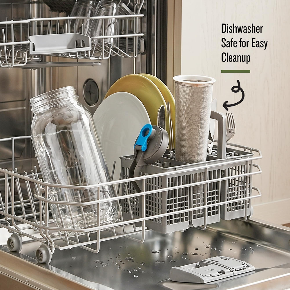 County Line Kitchen disassembled parts on counter for simple dishwasher cleanup