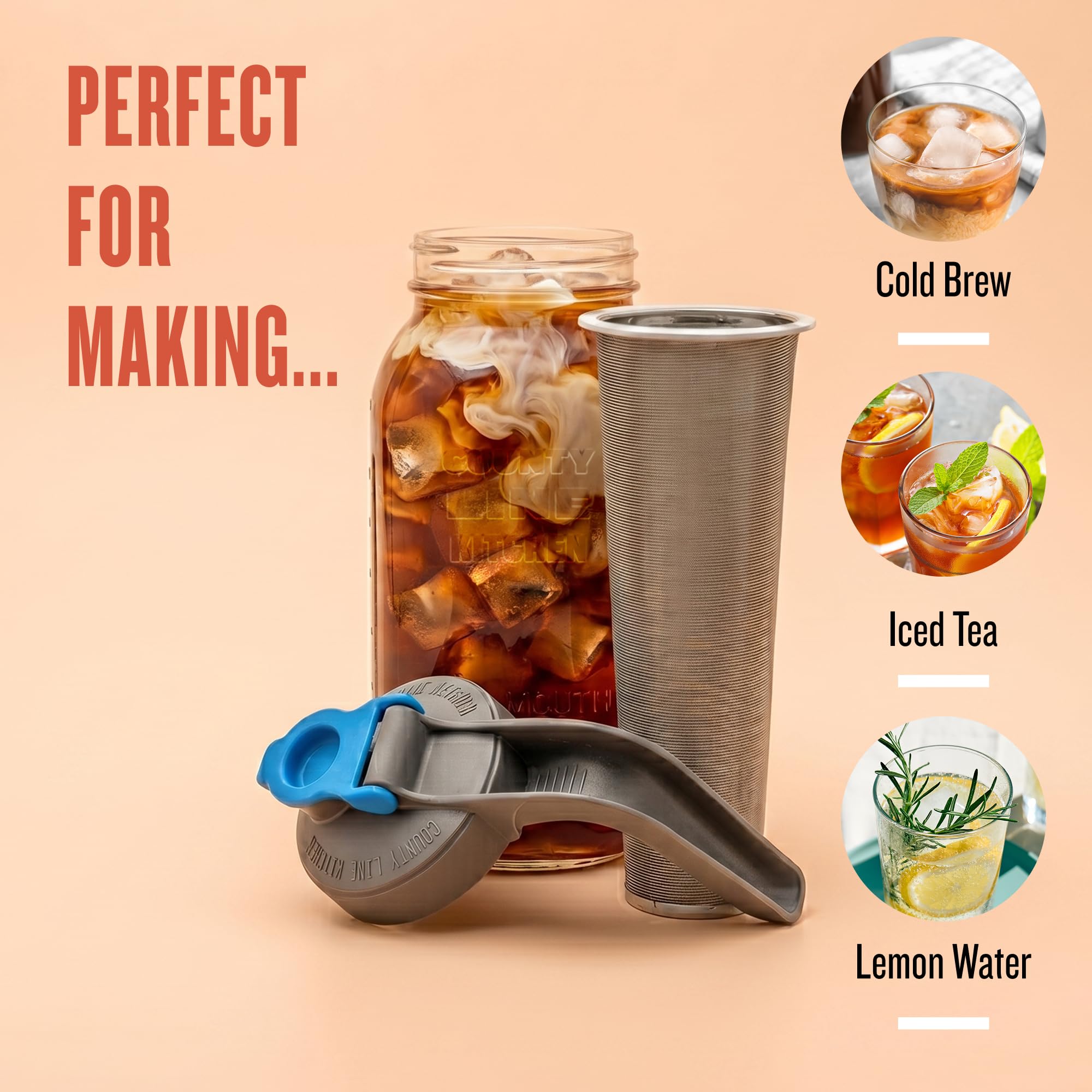 County Line Kitchen pitcher on kitchen counter conveying stylish everyday use