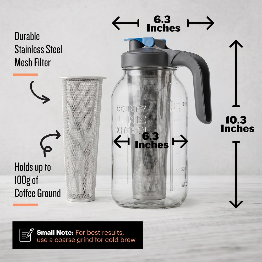 County Line Kitchen stainless steel mesh filter close-up for grit-free brewing