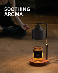 Cozmara lamp shade and heat bulb detail demonstrating flameless heating benefit