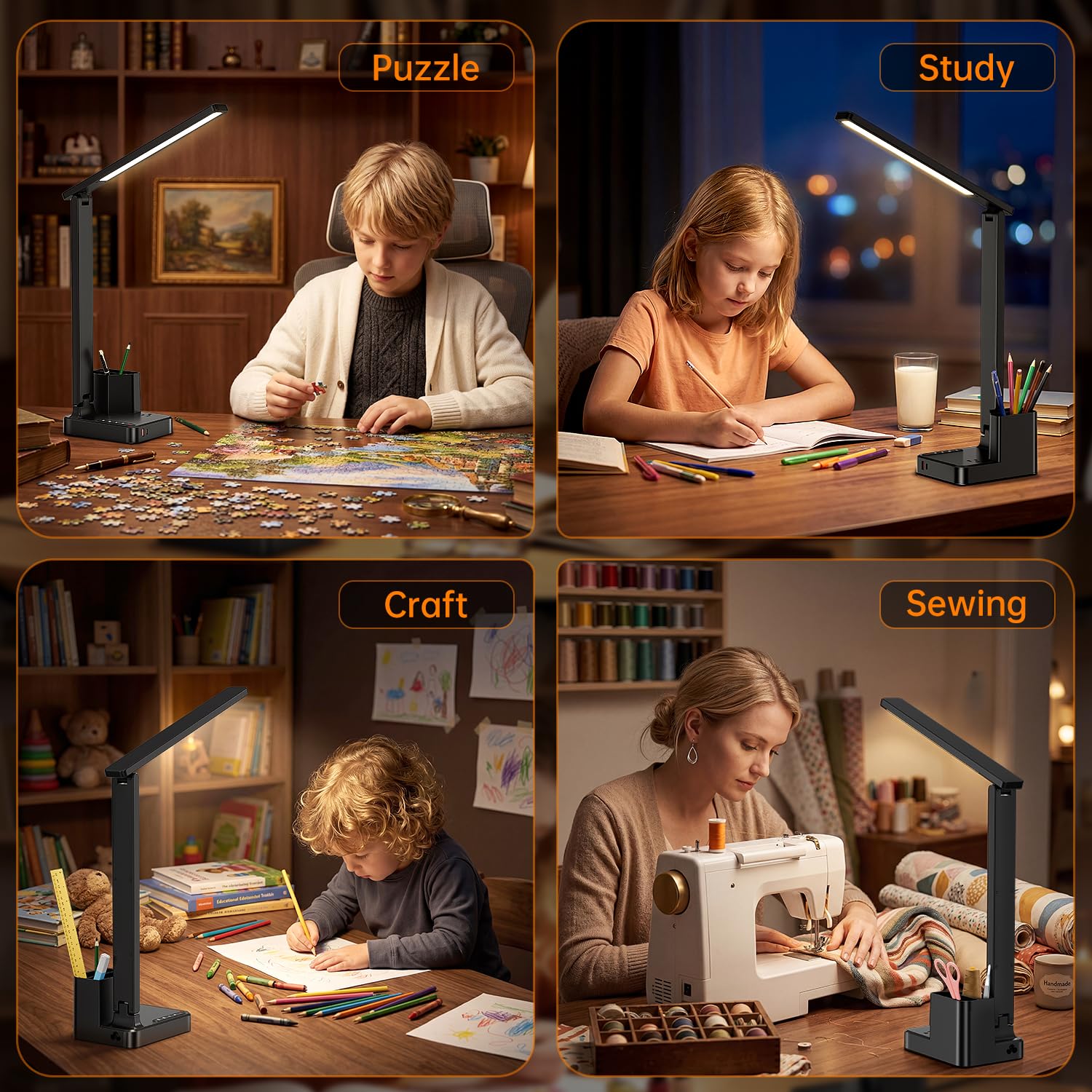 cozoo lamp on dorm desk providing bright, eye-friendly study illumination