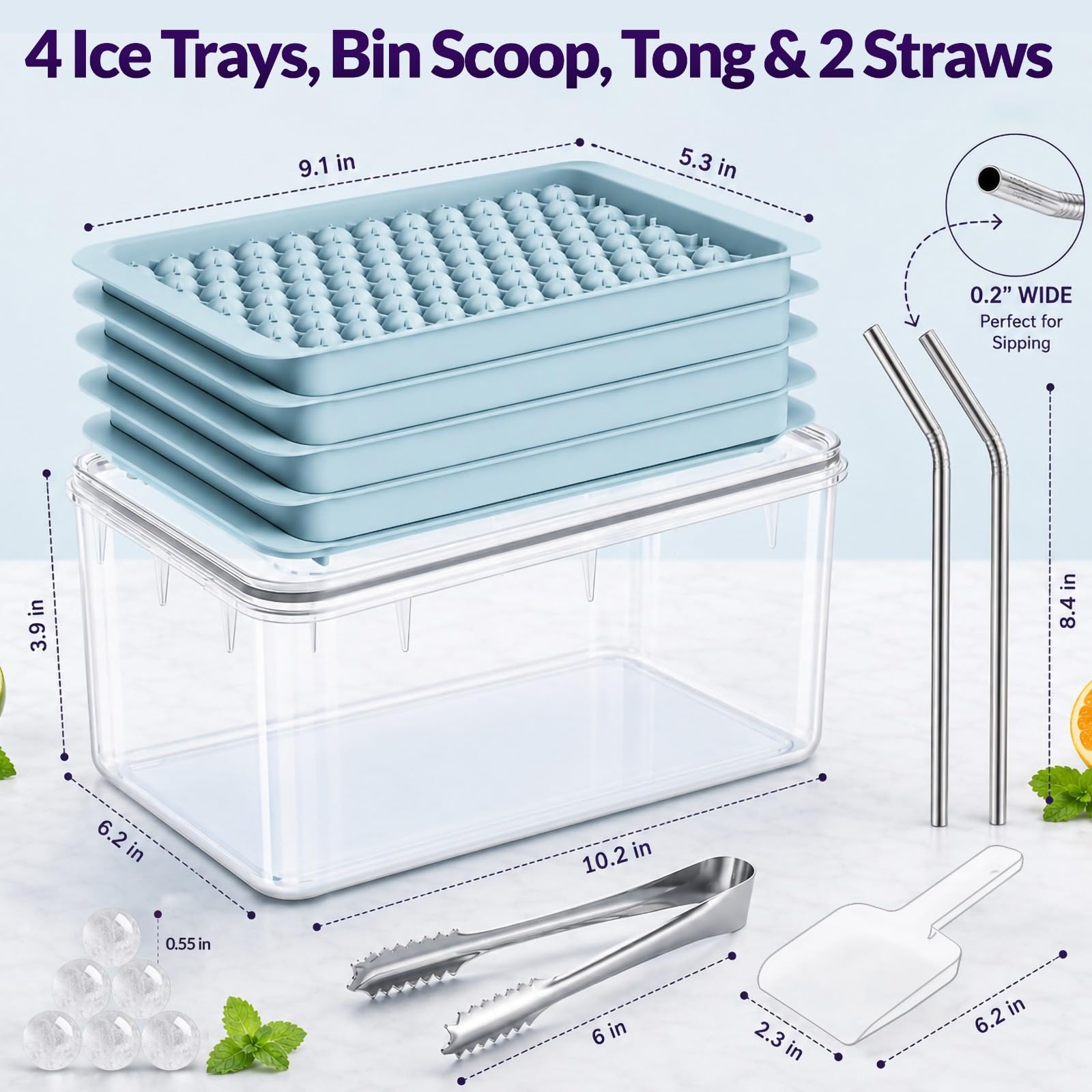 Cozy Kitchen Essentials nugget ice filling a narrow bottle for on-the-go cooling