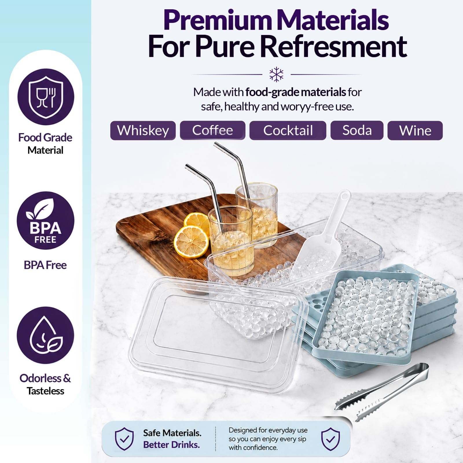 Cozy Kitchen Essentials pebble ice closeup showing soft chewable texture benefit