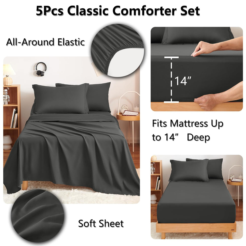 CozyLux comforter side drape illustrating full Twin XL coverage benefit