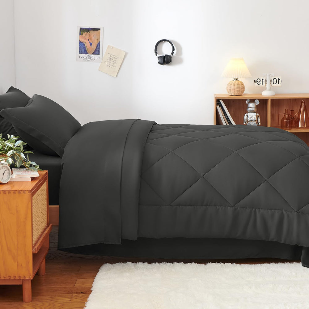CozyLux styled dorm room bed showing ready-made five-piece set appeal