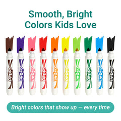 Cra-Z-Art colorful marker strokes on white paper demonstrating vivid hues