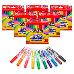 Cra-Z-Art front packaging showing six 10-count marker packs and bold colors