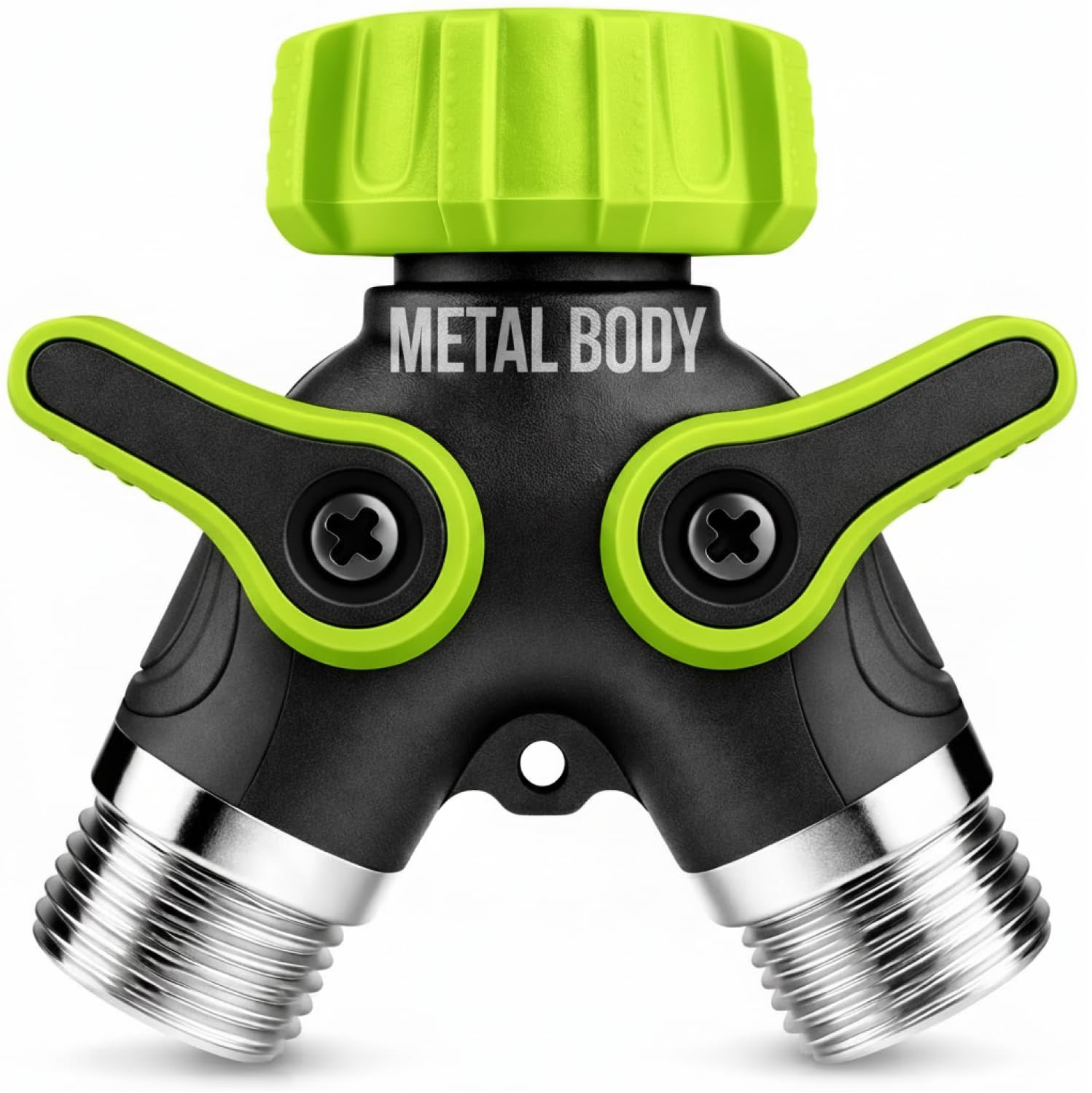 Craft911 front view of metal hose splitter showing sturdy build and durable finish for reliability
