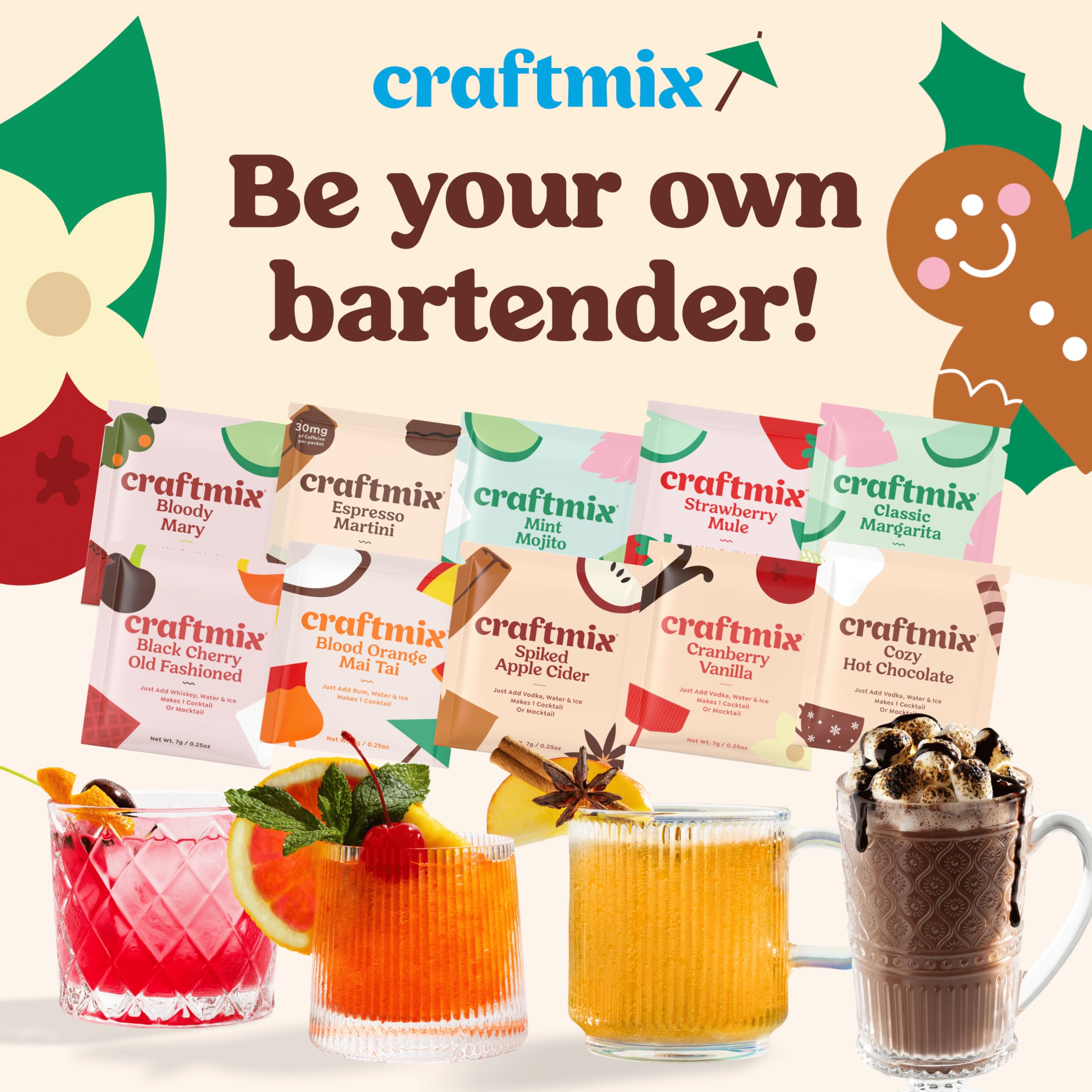 CRAFTMIX packet beside a hand showing compact travel-friendly size