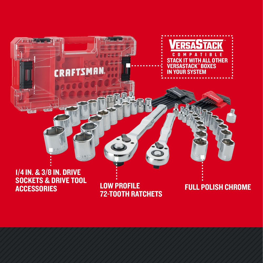 CRAFTSMAN low-profile ratchet close-up showing thin head for tight-space access