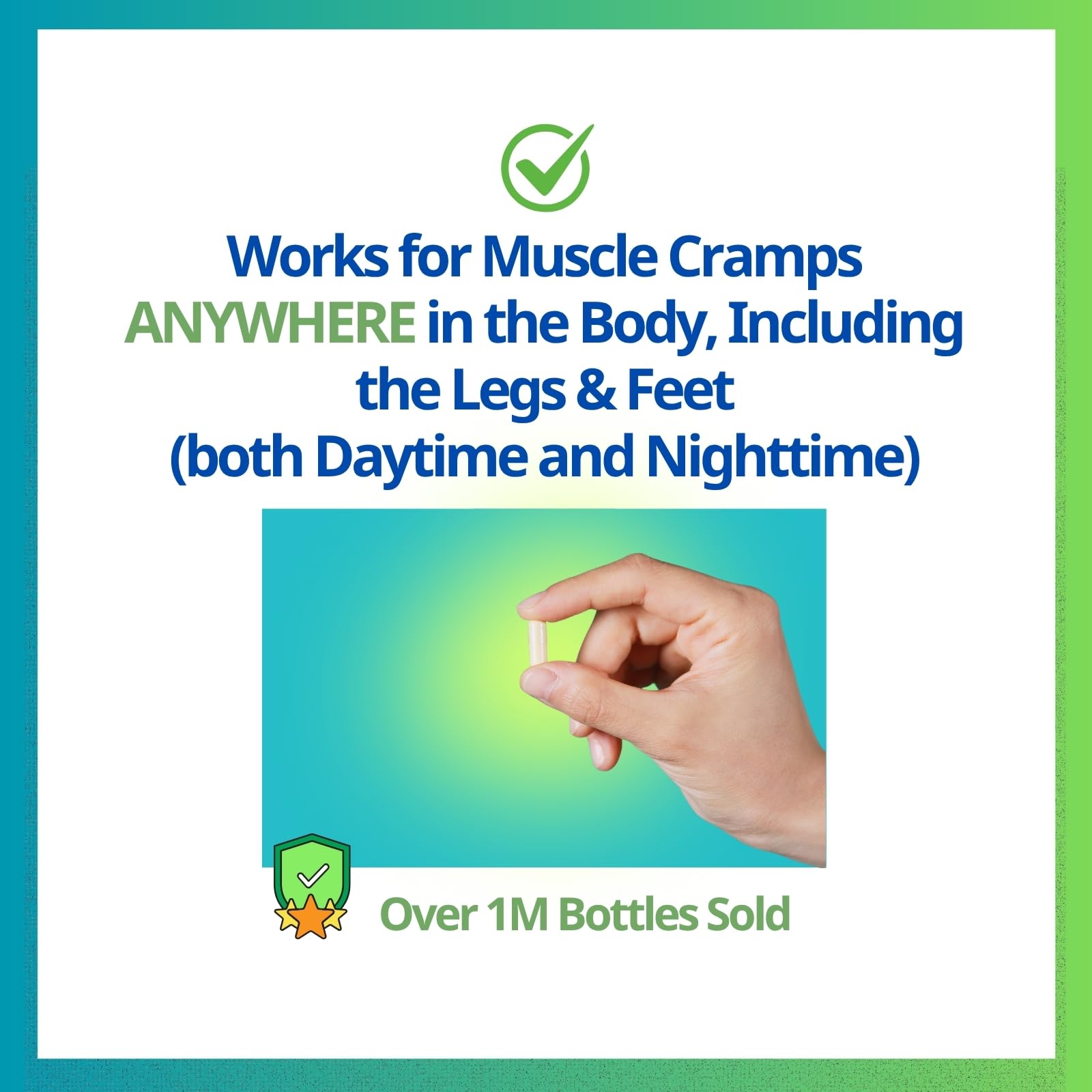 Cramp Defense capsule close-up highlighting smooth organic magnesium for faster absorption