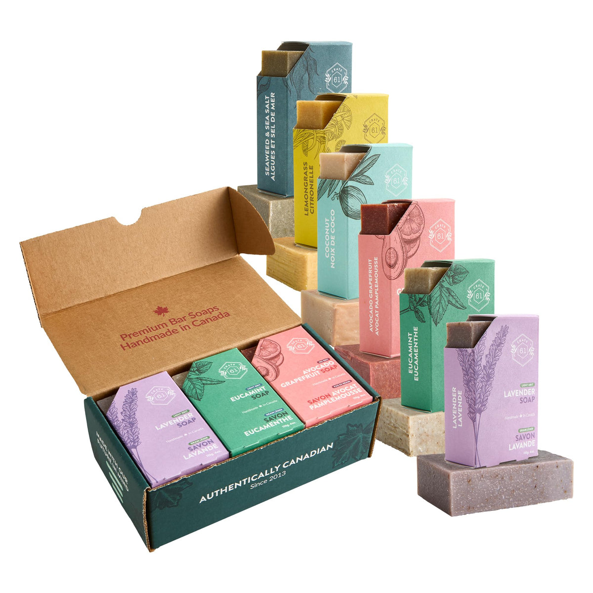 Crate 61 Organics front packaging showing eco-friendly paperboard and product benefits