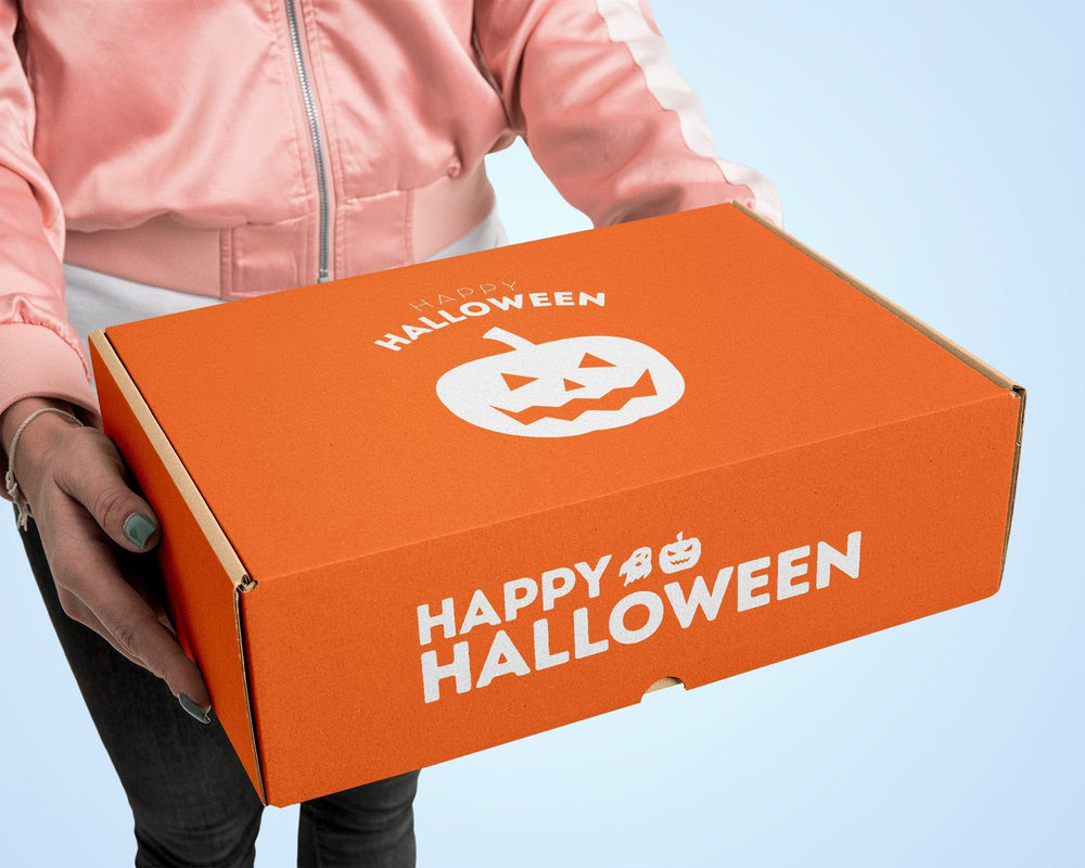 CRAVEBOX Halloween novelties assortment including stickers, tattoos, and toys for fun