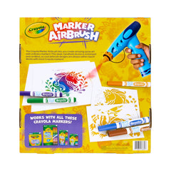Crayola airbrush spraying mist to show smooth blended color effects