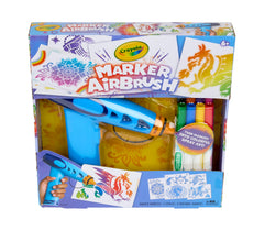 Crayola front packaging showing airbrush kit and contents for easy setup