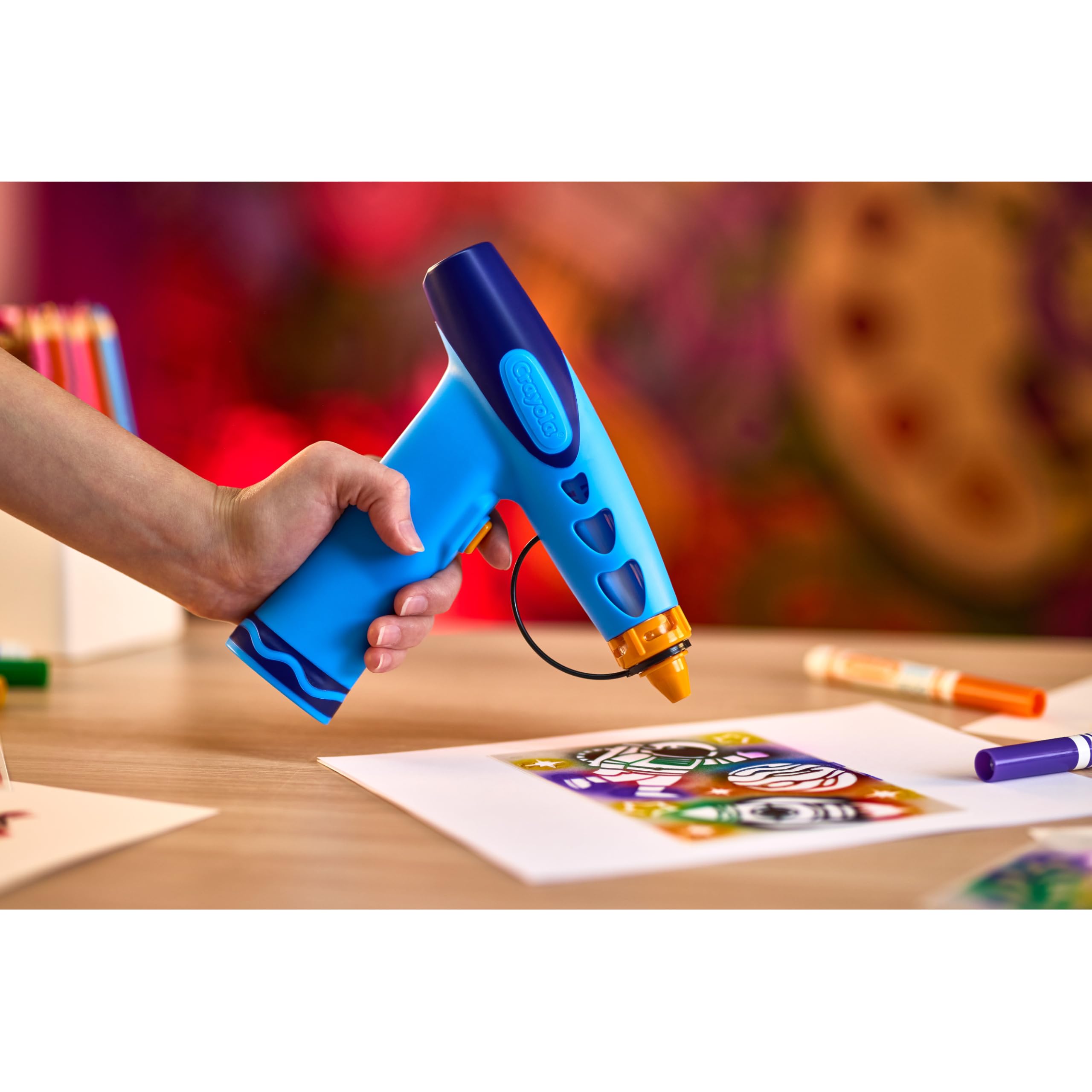 Crayola washable marker ink strokes illustrating easy cleanup after play