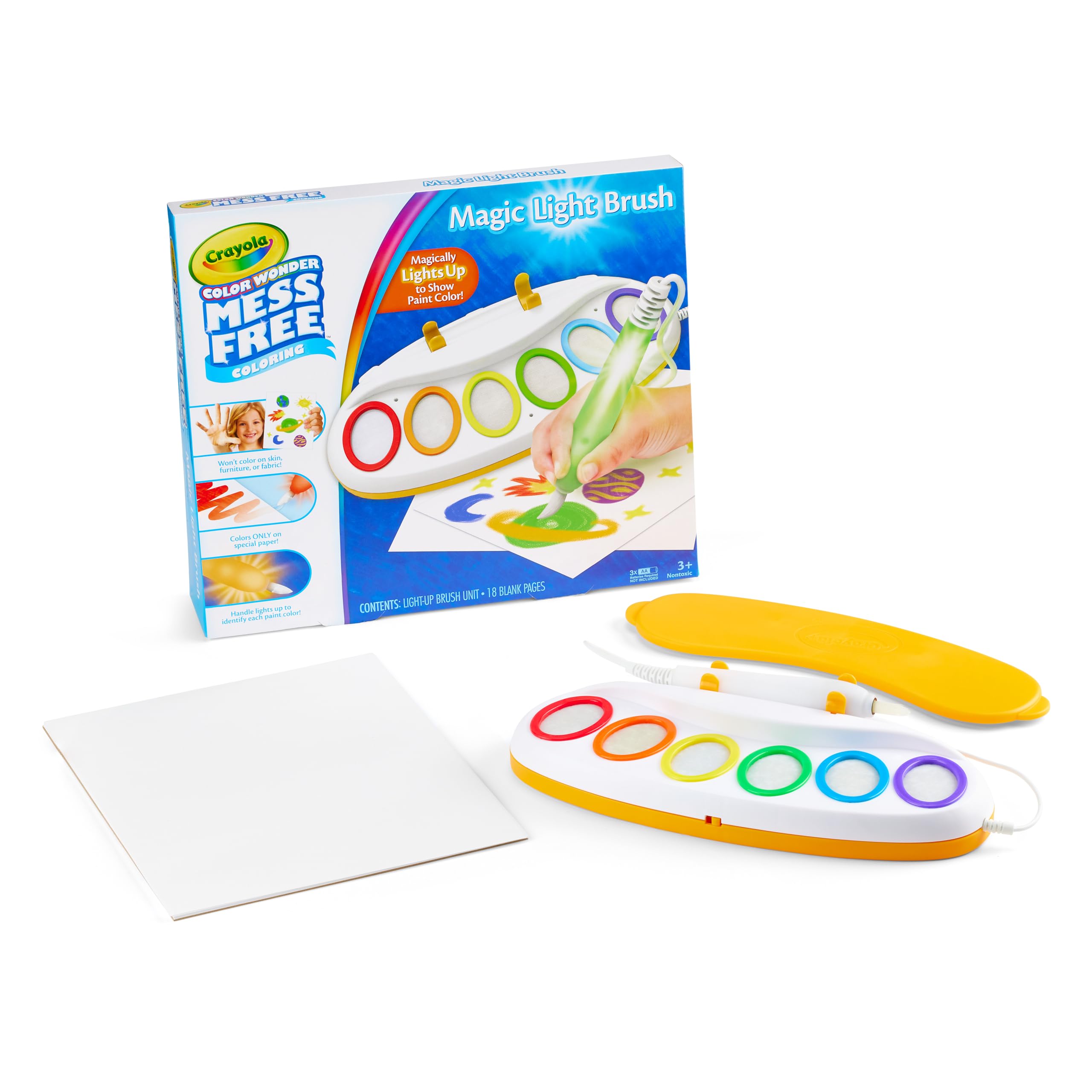 Crayola stacked Color Wonder paper sheets ready for painting without stains