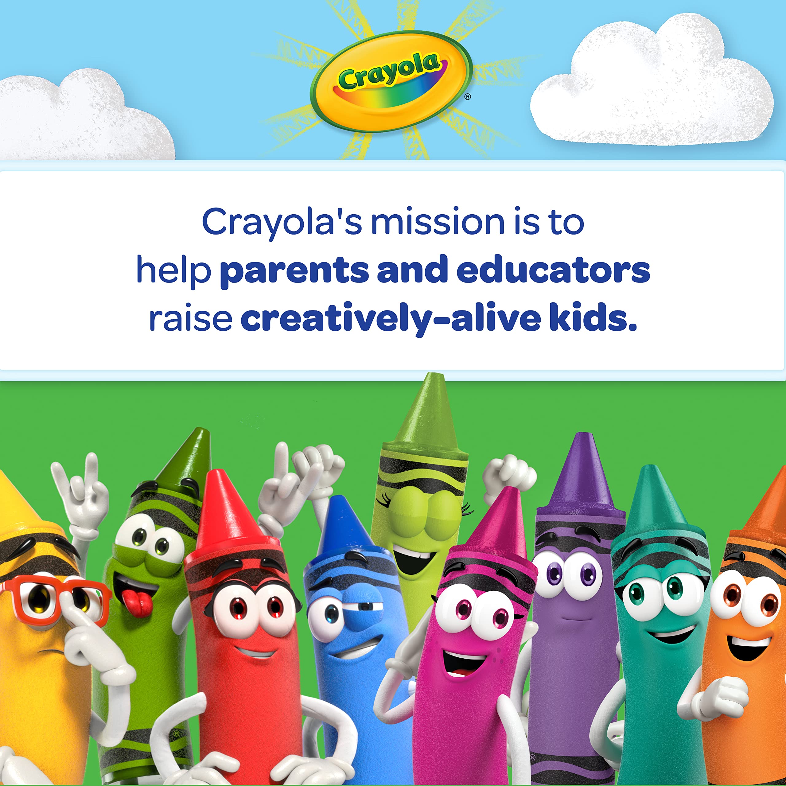 Open Crayola storage box with organized crayons for easy cleanup
