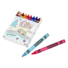 Crayola crayon tips close-up showing smooth wax texture and strong pigment