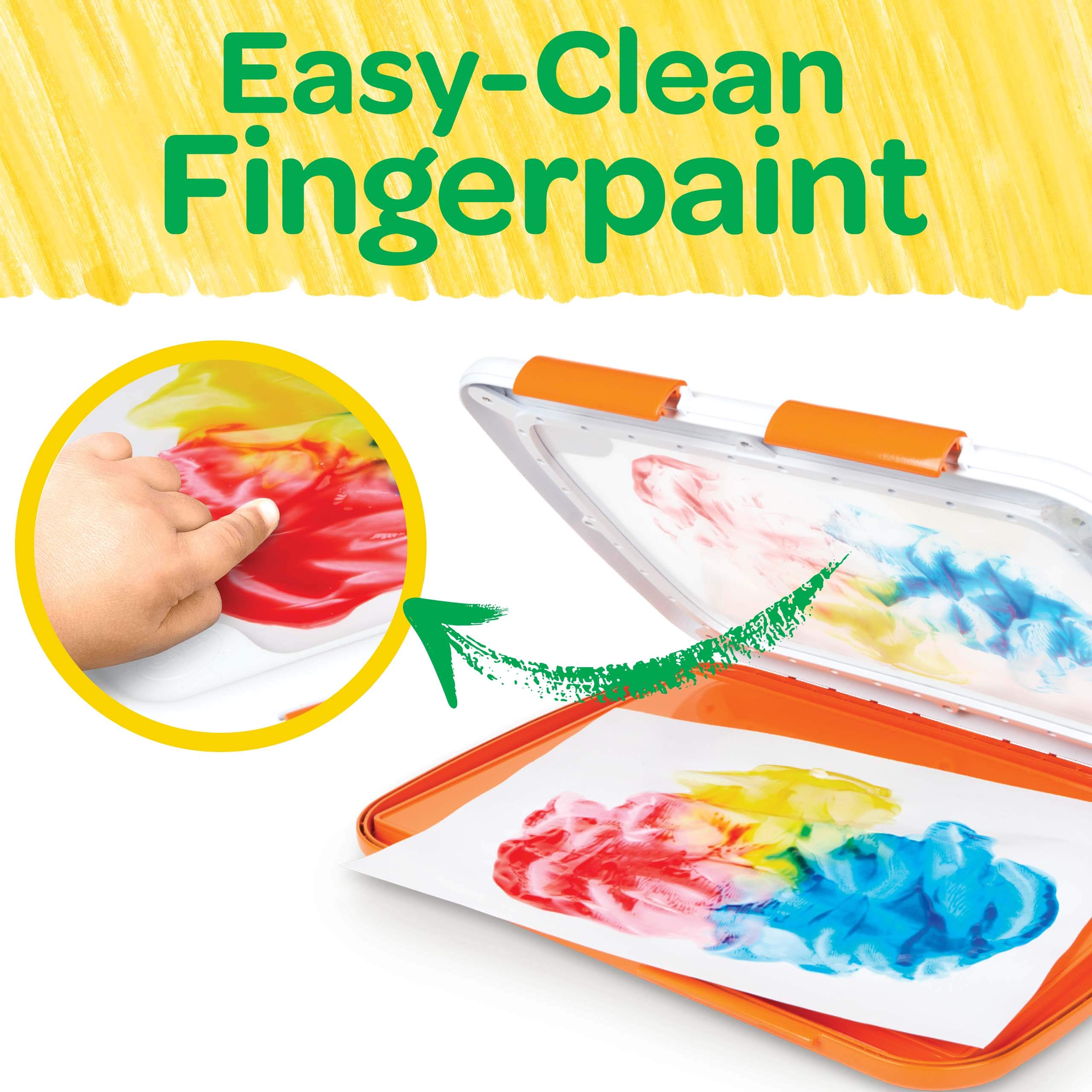 Crayola coated finger painting paper close-up showing non-bleed surface benefit