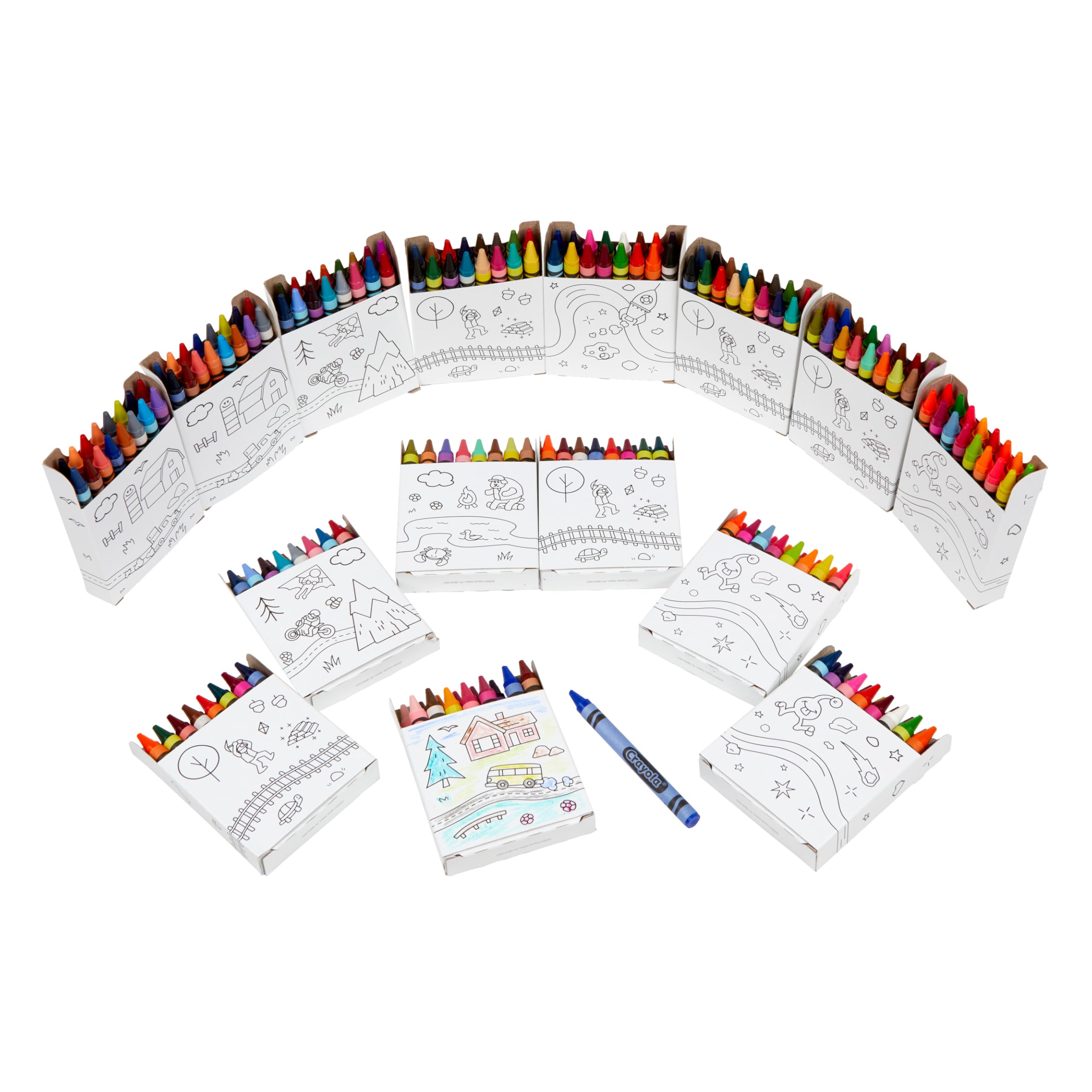 Crayola crayon box with included mini coloring page for added activity
