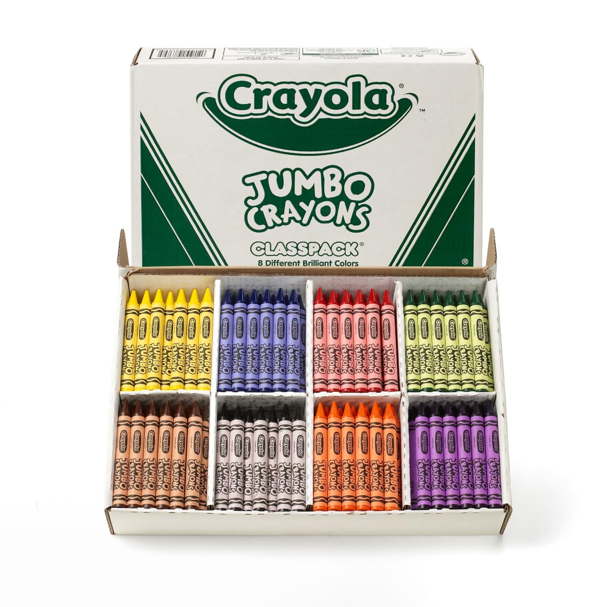 Crayola close-up of jumbo crayon wax texture showing smooth vibrant color laydown