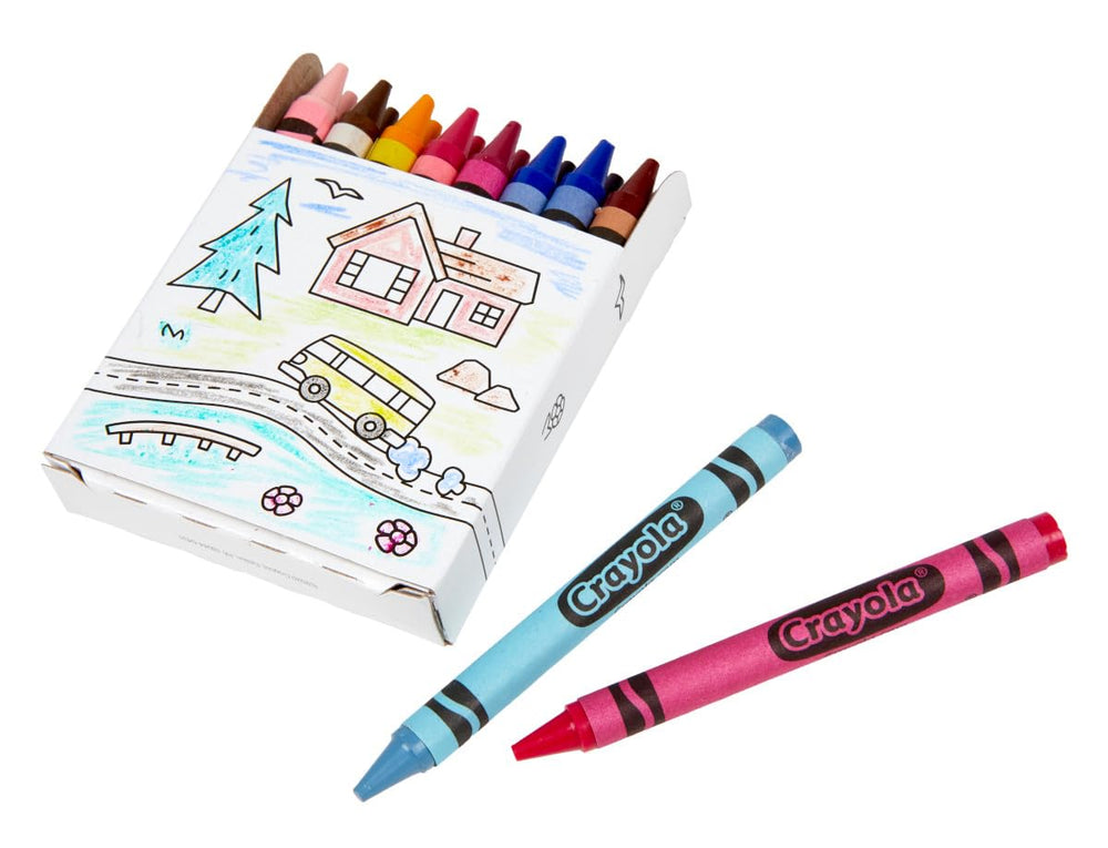 Crayola crayons spilled across table illustrating quick-access organization