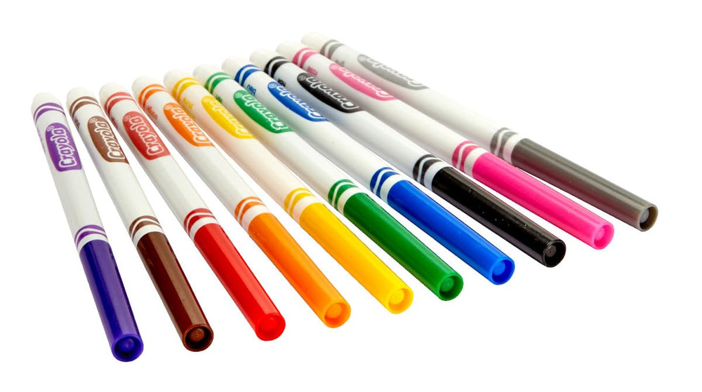 Crayola stacked packaged sets showing bulk organization and storage benefit