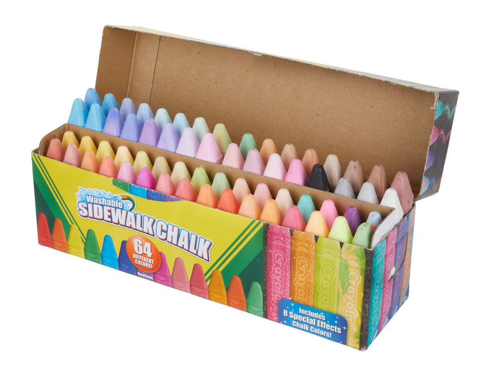 Hand holding Crayola chalk to show stick size and comfortable grip
