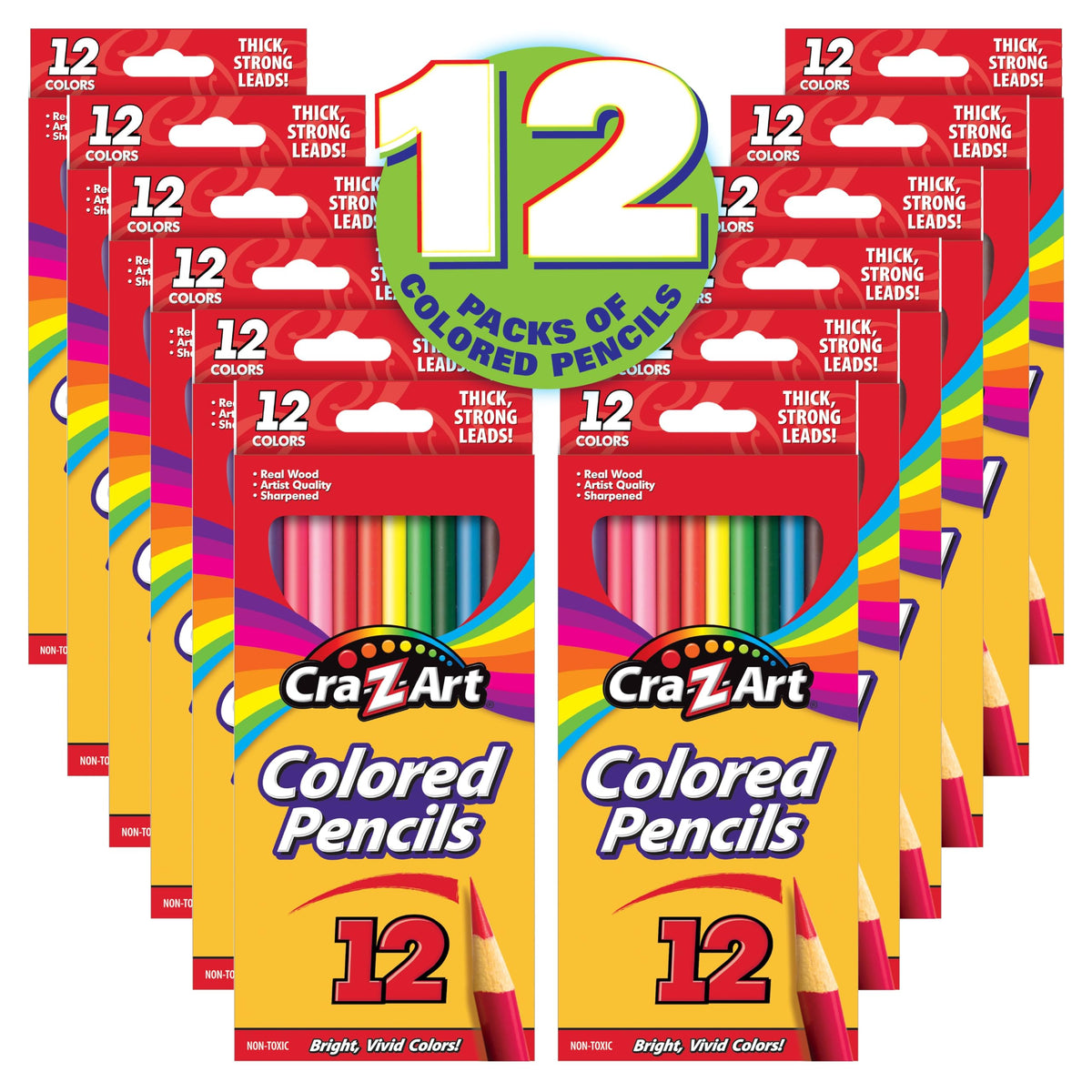 Cra-Z-Art front packaging showing twelve 12-count boxes and bulk value