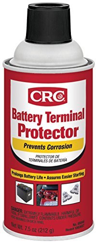 CRC spray coating applied to battery terminal preventing corrosion