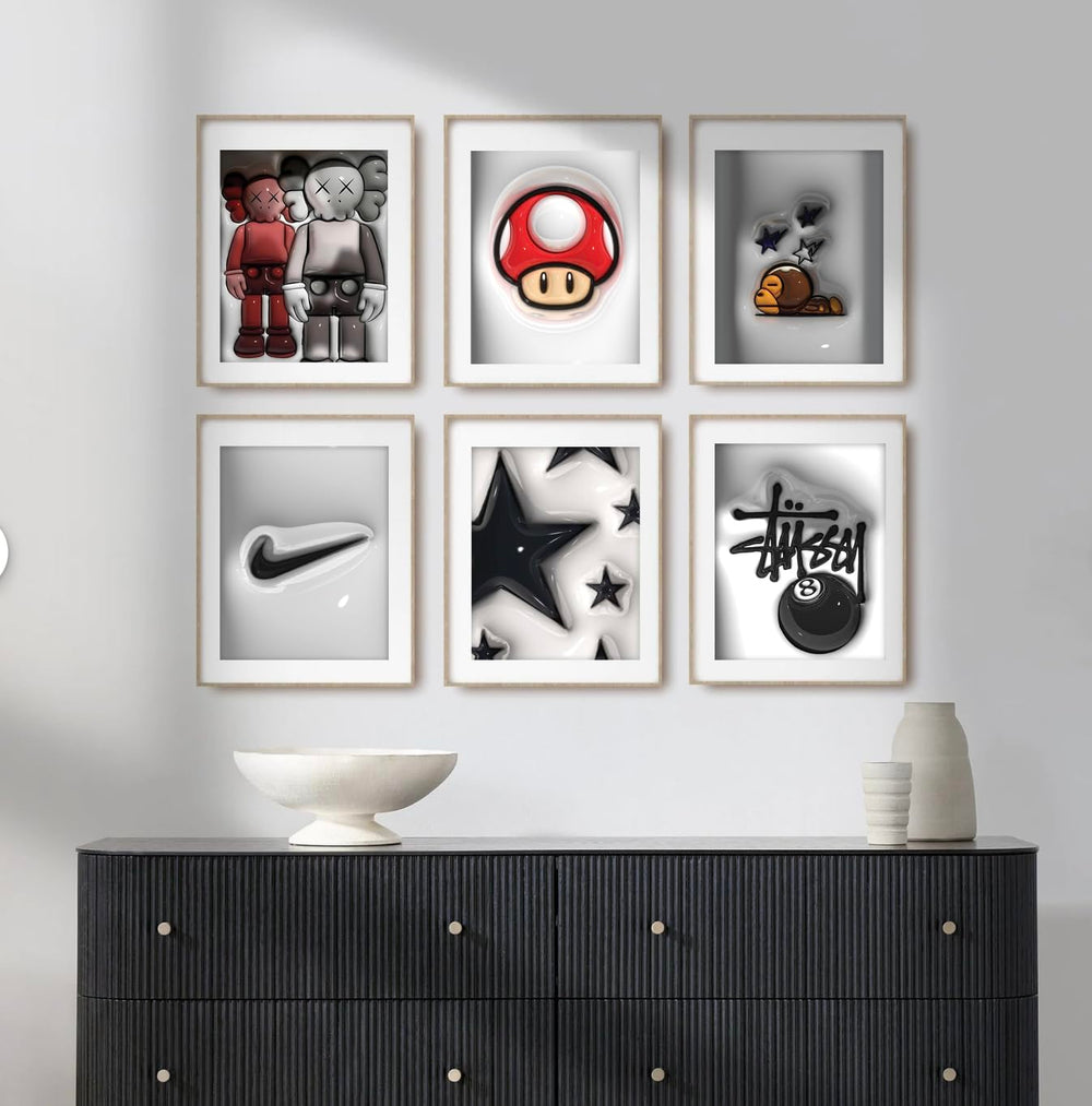 CREAARO posters styled on a teen bedroom wall showcasing modern vibe and easy arrangement