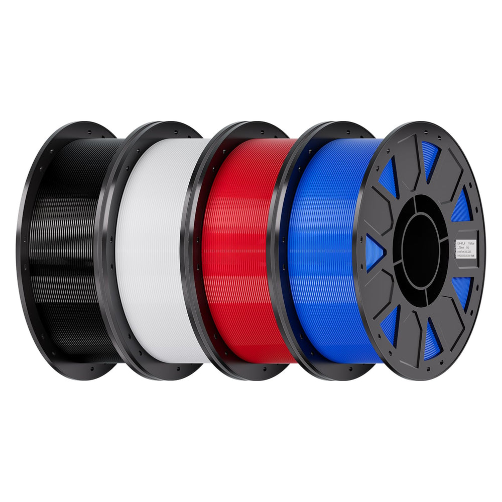 Creality PETG spool set front view showing four color benefits