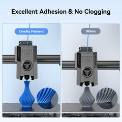 Creality PLA spool side profile demonstrating large-spool design for steady feed
