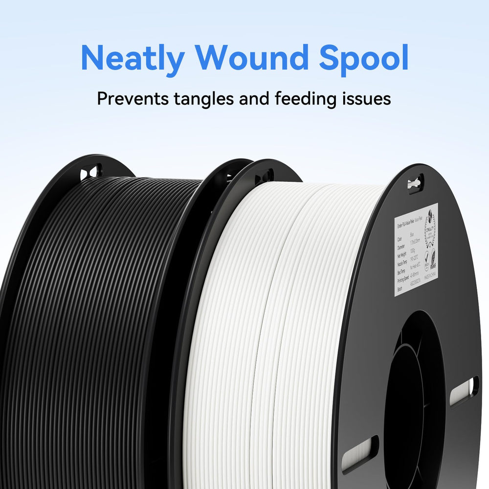 Creality PLA spools loaded in an FDM printer for uninterrupted printing