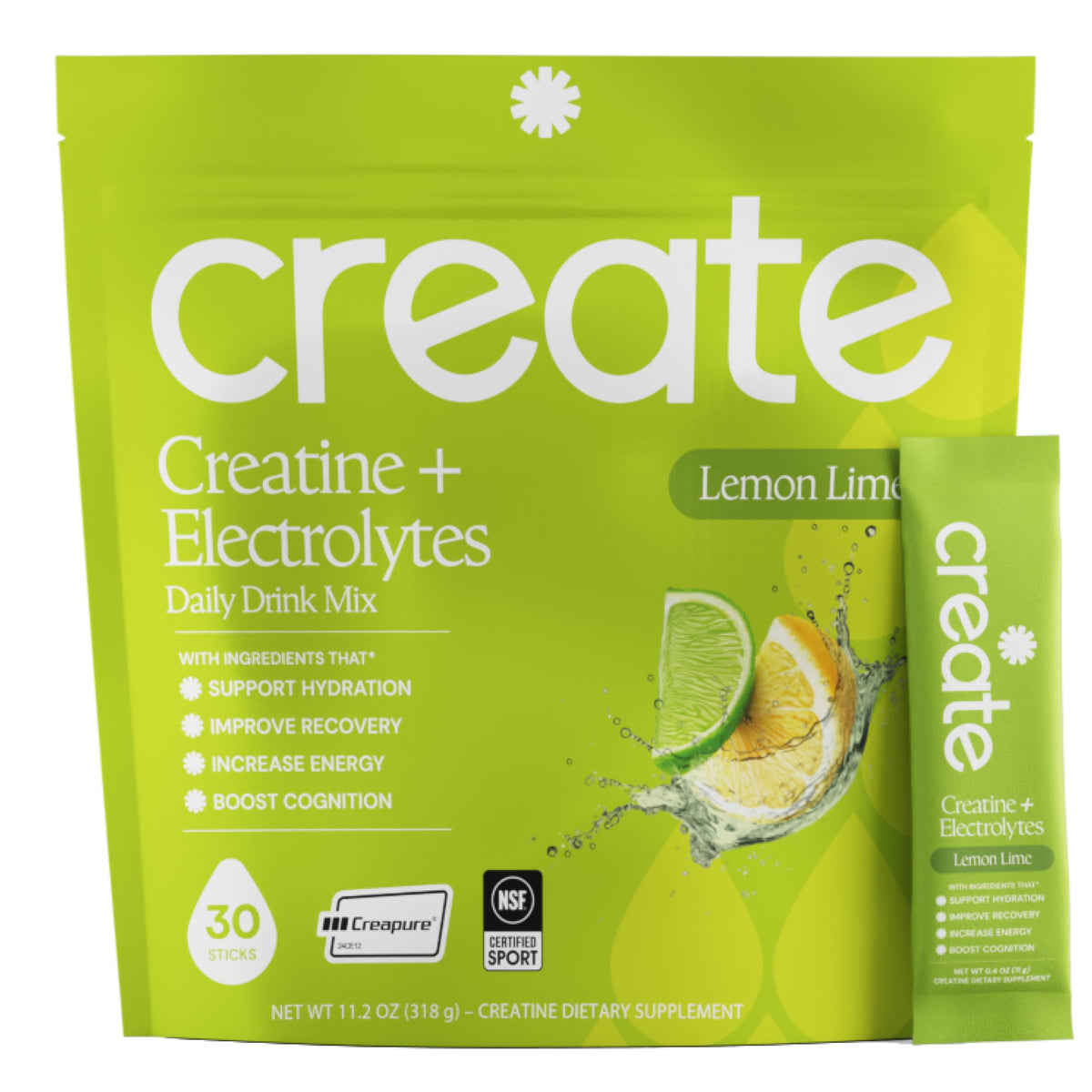 Create front packaging showing lemon lime sticks and branding for quick identification