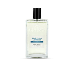 Cremo front bottle showing Blue Cedar & Cypress label and premium design benefit