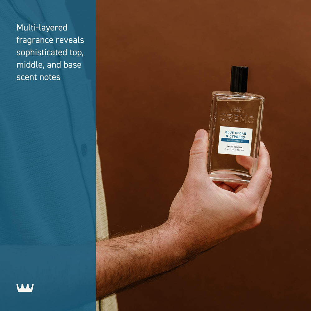 Cremo fine mist spray midair demonstrating even coverage and long-lasting scent benefit