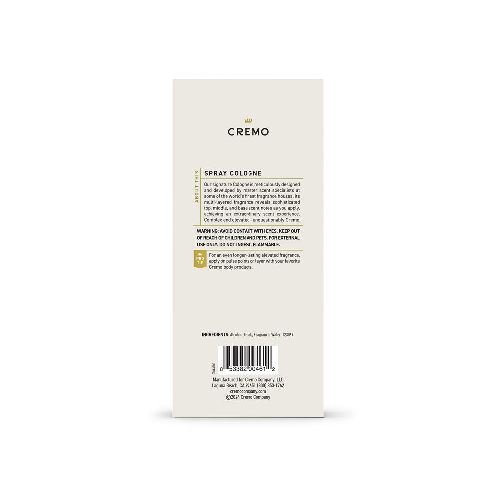 Cremo illustration of fragrance notes showing lemon leaf, cypress, cedar layering benefit