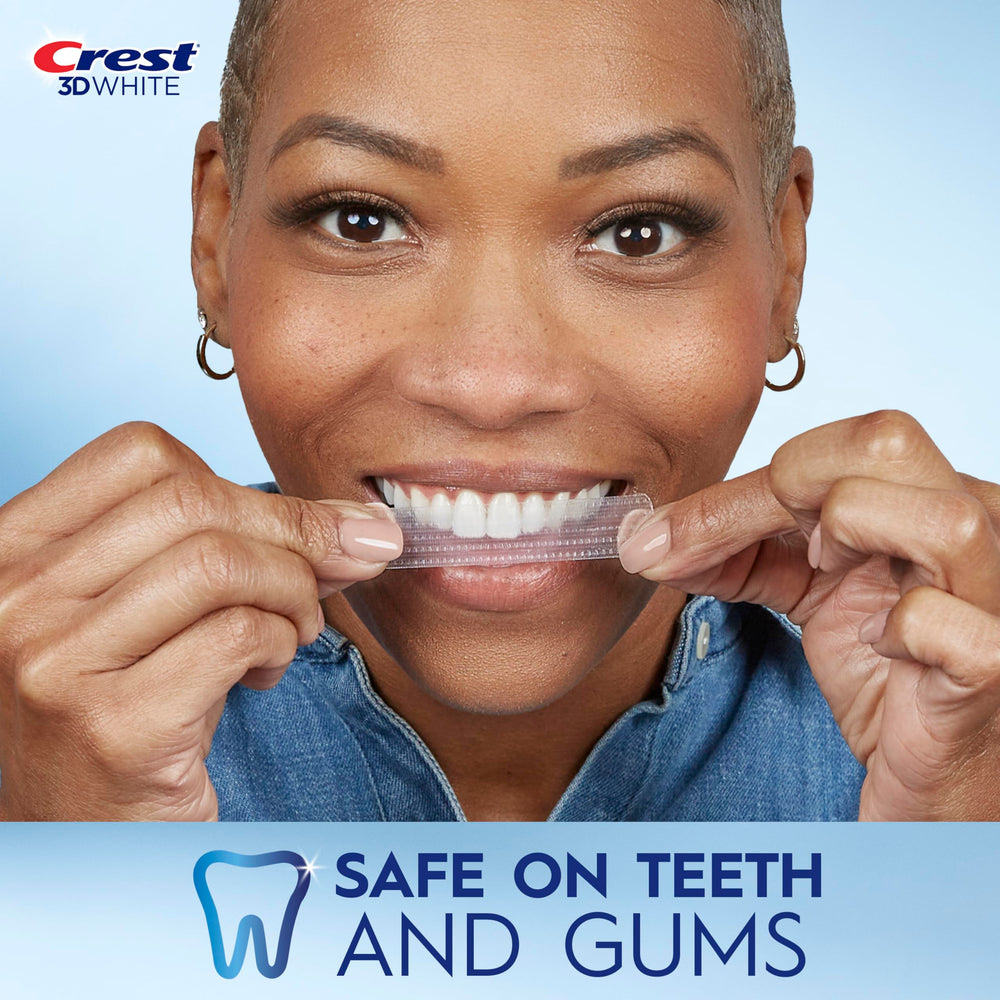 Crest 3D Whitestrips advanced seal technology detail showing no-slip grip advantage