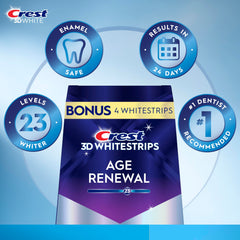 Crest 3D Whitestrips upper and lower strips laid out for complete coverage benefit