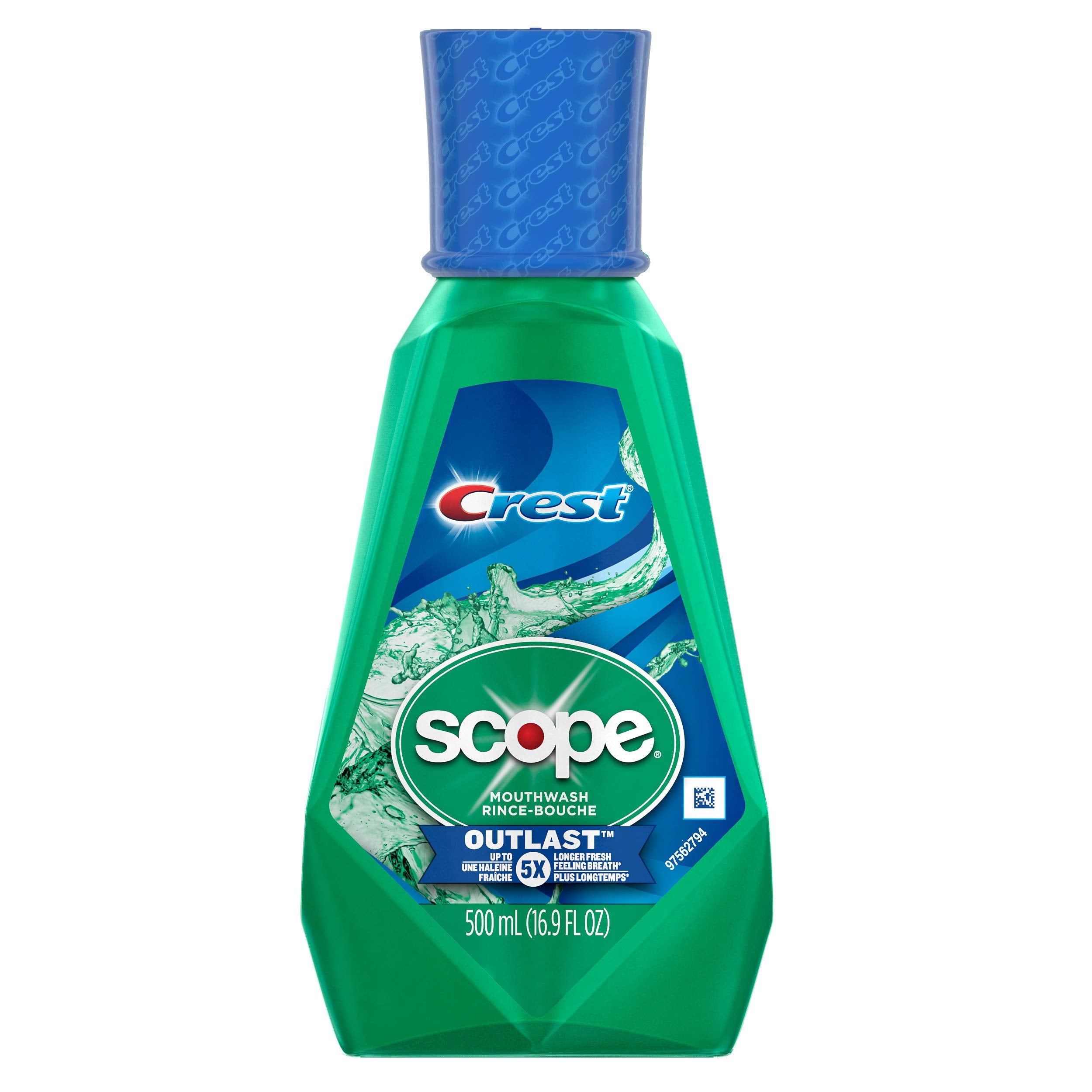 Crest Scope Outlast close-up pour demonstrating easy dosing and lasting freshness