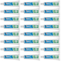Crest tube front packaging showing product name and travel size for fresh breath